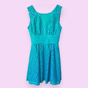 Teal Green Lace Dress B. Darlin Size 3/4 XS